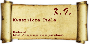 Kvasznicza Itala névjegykártya